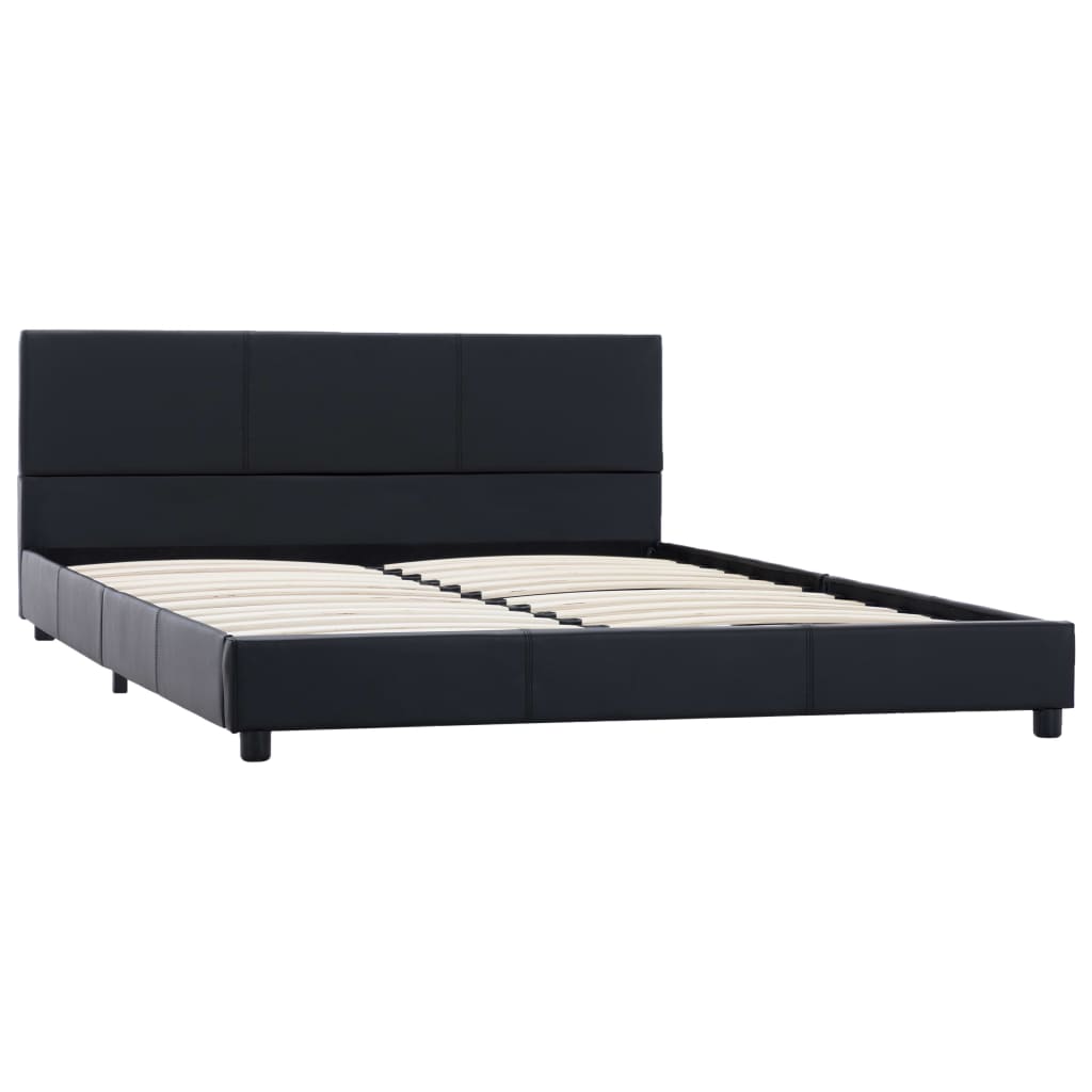 vidaXL Bedframe kunstleer zwart 140x200 cm afbeelding