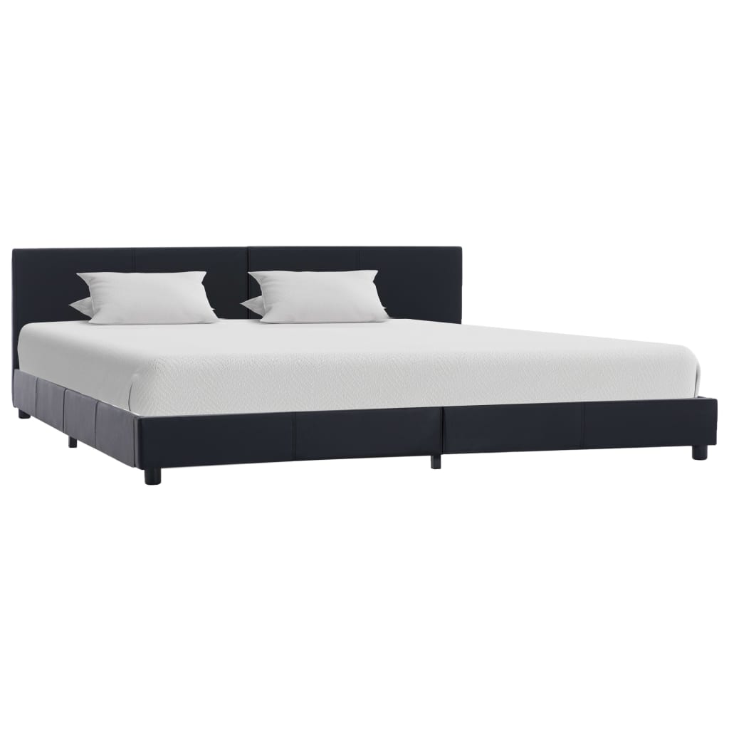 vidaXL Cadru de pat, negru, 180×200 cm, piele ecologică vidaXL