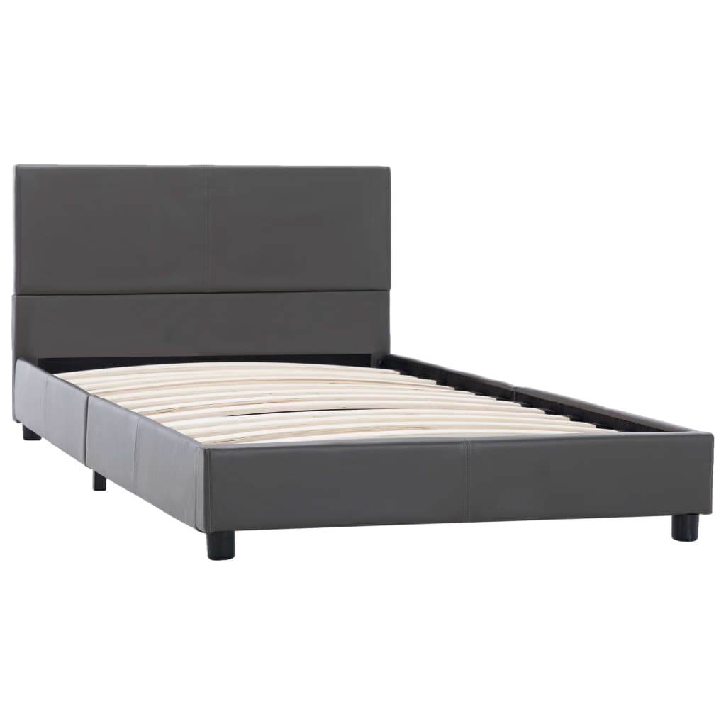 

vidaXL Bedframe kunstleer grijs 90x200 cm