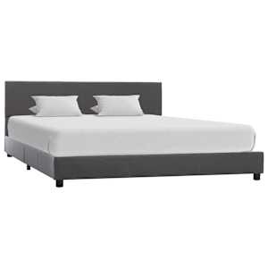 Posteljni okvir sivo umetno usnje 140x200 cm