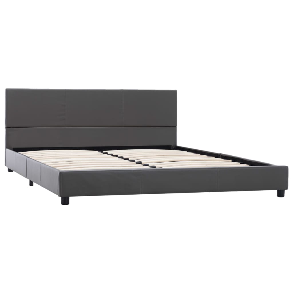 vidaXL Estrutura de cama 160x200 cm couro artificial cinzento