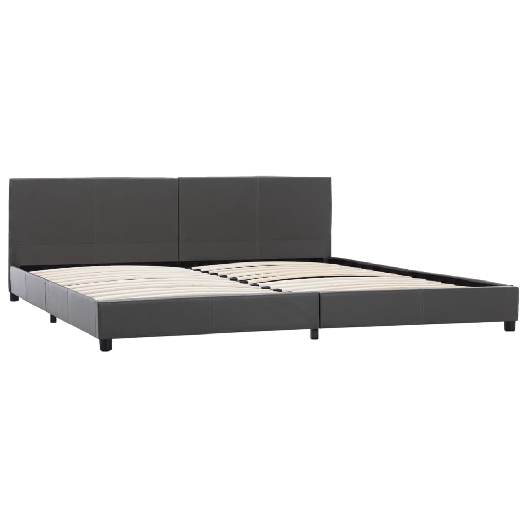 vidaXL Estrutura de cama 180x200 cm couro artificial cinzento