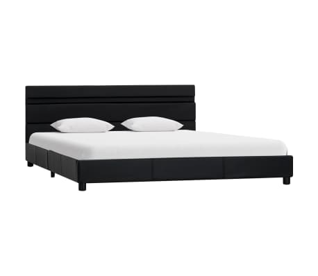 vidaXL Bedframe met LED kunstleer zwart 140x200 cm