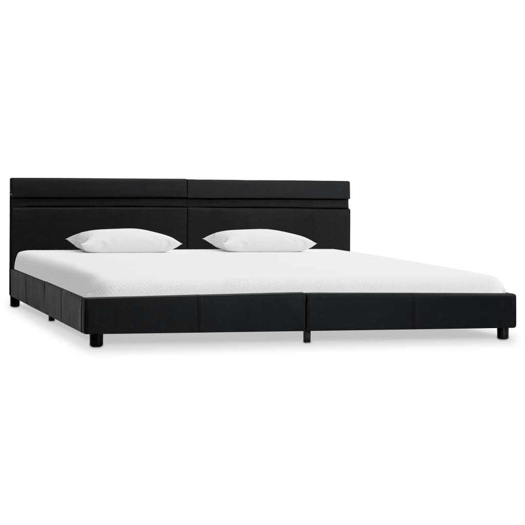 

vidaXL Bedframe met LED kunstleer zwart 180x200 cm