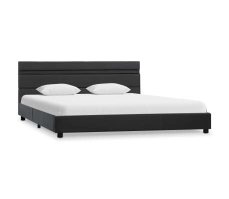 vidaXL Lovos rėmas su LED, pilkos spalvos, 120x200 cm, dirbtinė oda