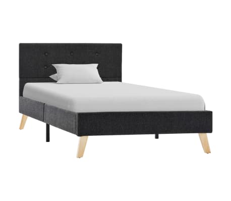 vidaXL Estructura de cama de tela gris oscuro 90x200 cm