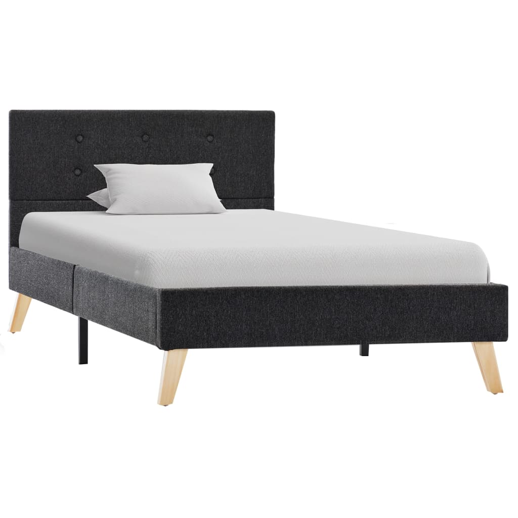 vidaXL Estructura de cama de tela gris oscuro 100x200 cm