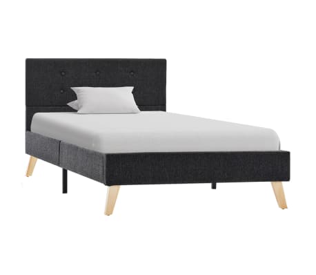 vidaXL Rama łóżka, ciemnoszara, tapicerowana tkaniną, 100 x 200 cm