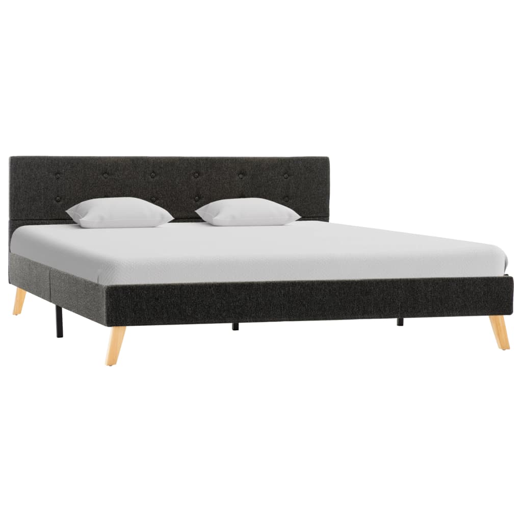 vidaXL Estructura de cama de tela gris oscuro 160x200 cm