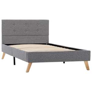 vidaXL Karyola Açık Gri 90x200 cm Kumaş