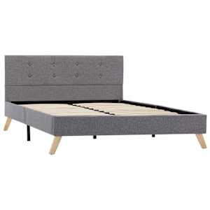 vidaXL Lovos rėmas, &scaron;viesiai pilkas, 120x200 cm, audinys