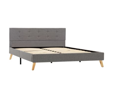 vidaXL Cadru de pat, gri deschis, 140 x 200 cm, material textil