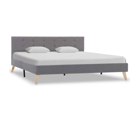 vidaXL Estructura de cama de tela gris claro 160x200 cm