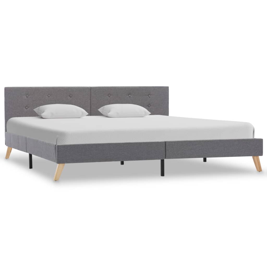 vidaXL Estructura de cama de tela gris claro 180x200 cm