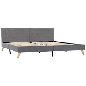 vidaXL Lovos rėmas, &scaron;viesiai pilkas, 180x200 cm, audinys