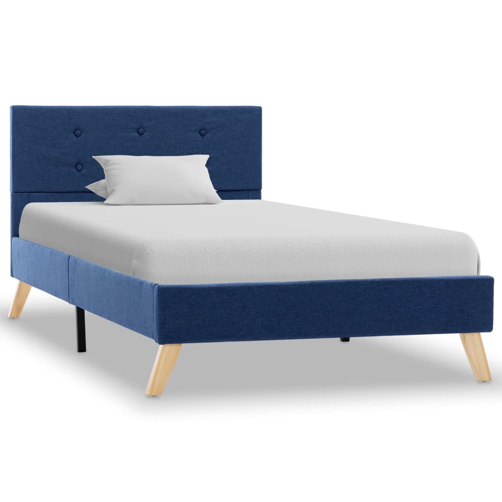 vidaXL Рамка за легло, синя, плат, 100x200 см