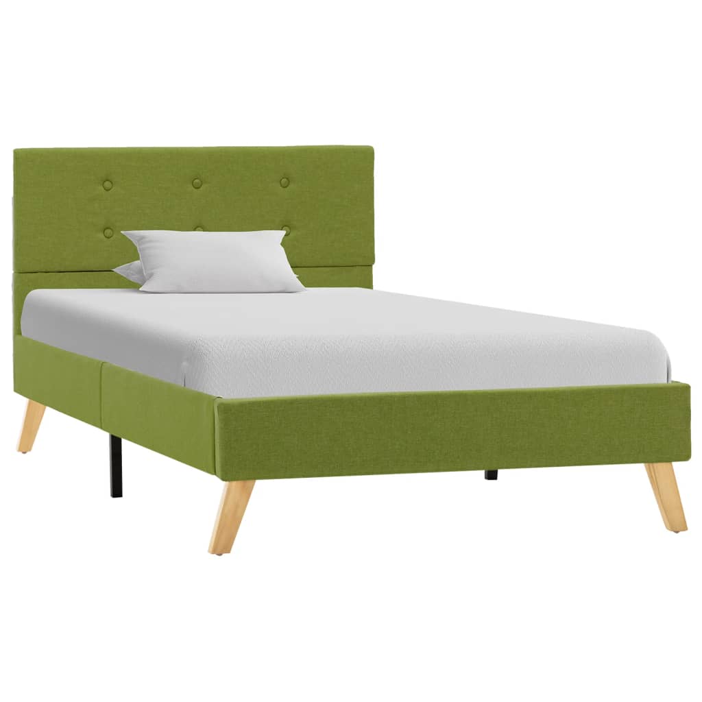 vidaXL Cadre de lit Vert Tissu 90 x 200 cm