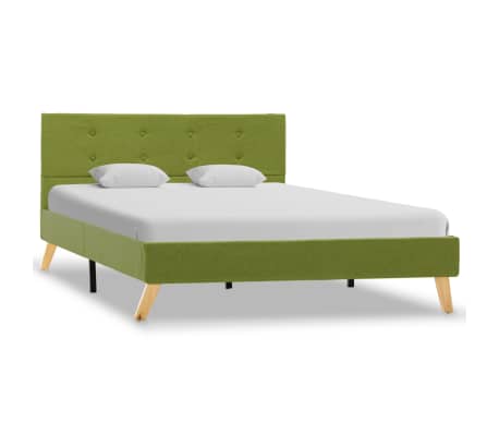 vidaXL Estructura de cama de tela verde 120x200 cm