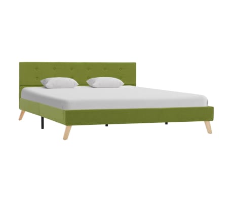 vidaXL Rám postele zelený textil 160 x 200 cm