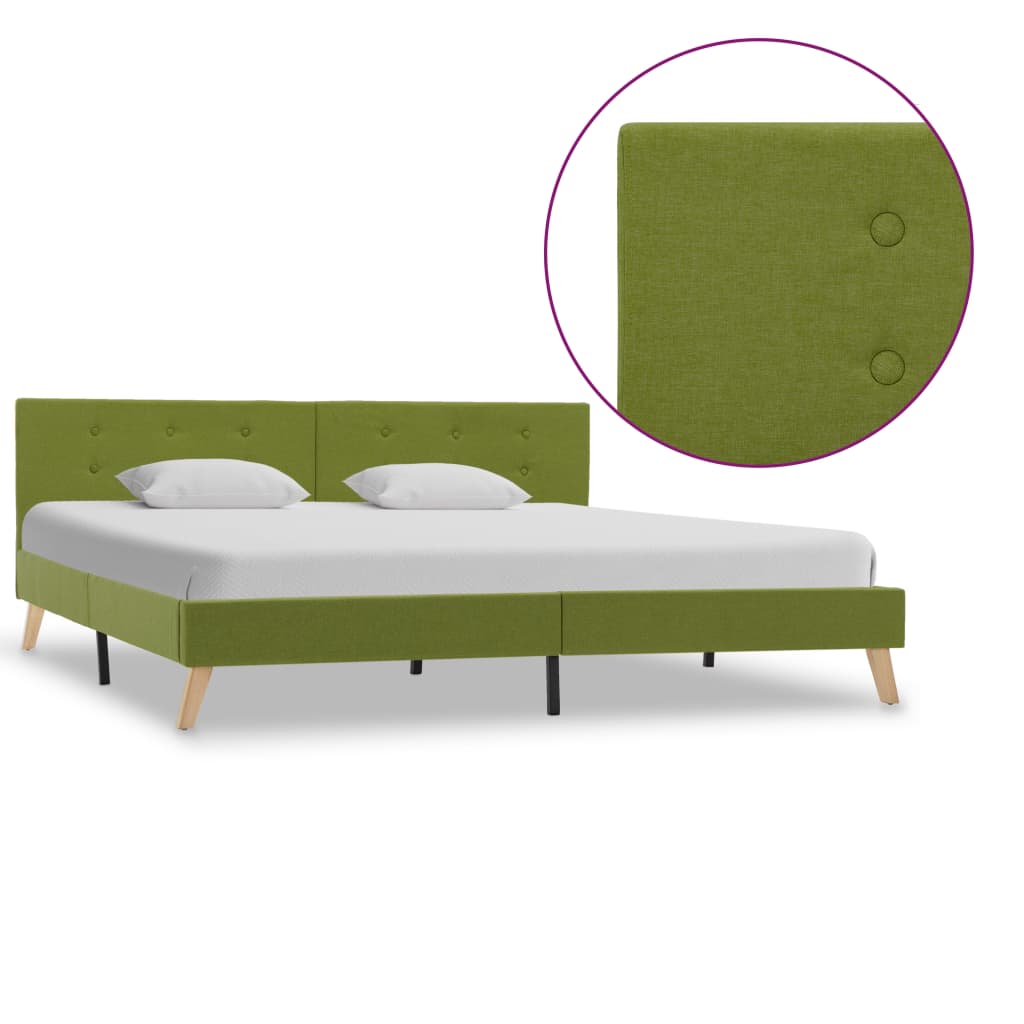 vidaXL Cadru de pat, verde, 180 x 200 cm, material textil vidaXL