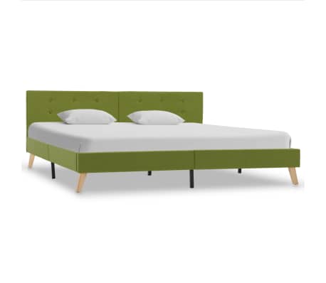 vidaXL gultas rāmis, zaļš audums, 180x200 cm