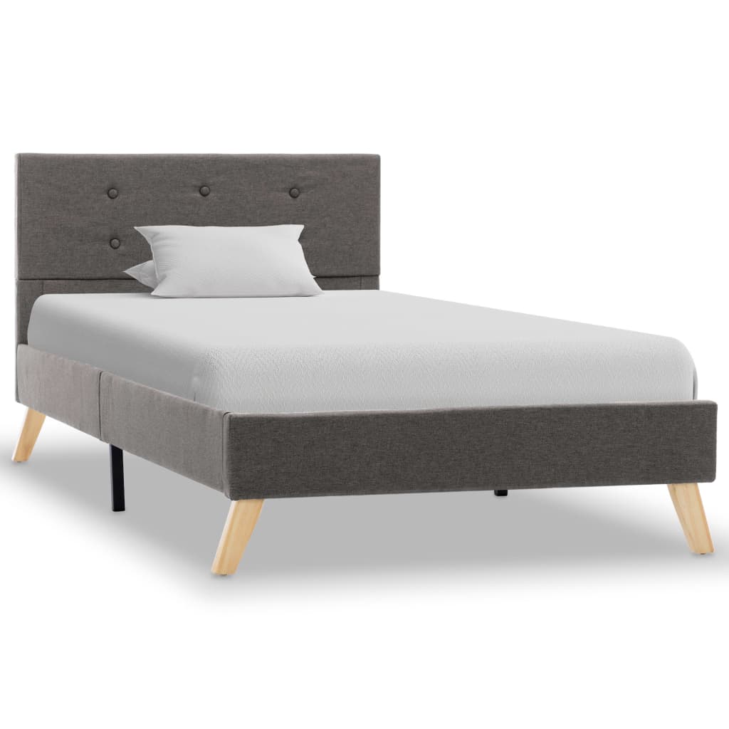 vidaXL Estructura de cama de tela gris topo 90x200 cm