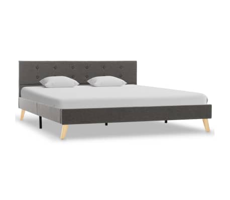 vidaXL Estructura de cama de tela gris topo 160x200 cm