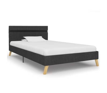 vidaXL Bedframe met LED stof donkergrijs 100x200 cm