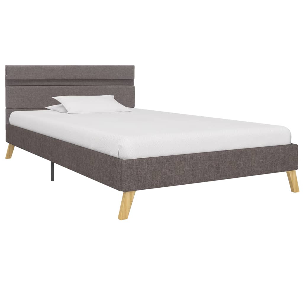 vidaXL Estructura de cama con LED tela gris claro 90x200 cm