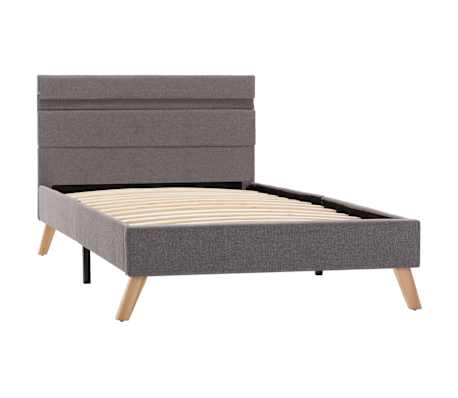 vidaXL Cadre de lit avec LED Gris clair Tissu 100x200 cm