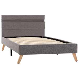 vidaXL Cadre de lit avec LED Gris clair Tissu 100x200 cm