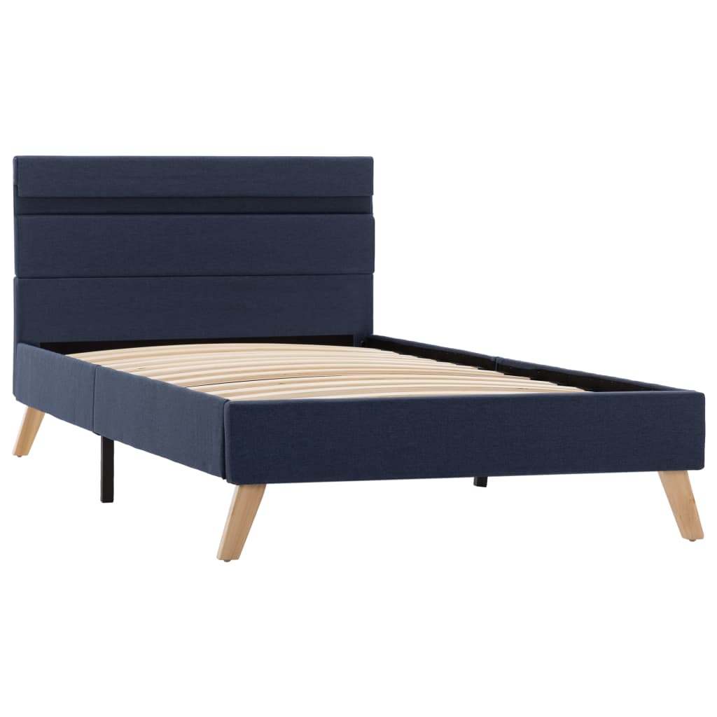 

vidaXL Bedframe met LED stof blauw 100x200 cm