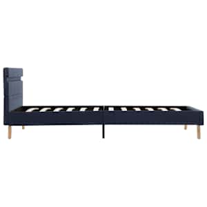 Rám postele s LED světlem modrý textil 100 x 200 cm - obrázek 4