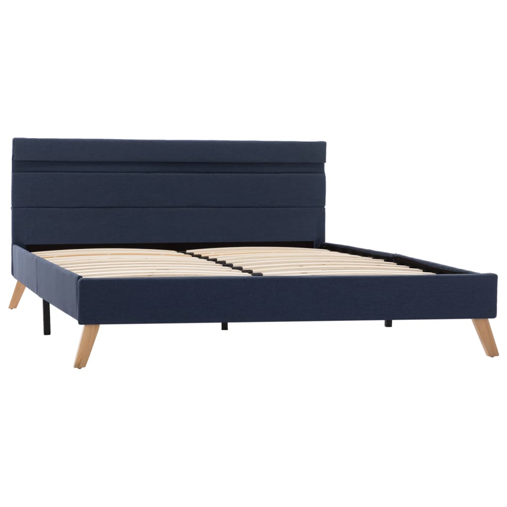 

vidaXL Bedframe met LED stof blauw 120x200 cm