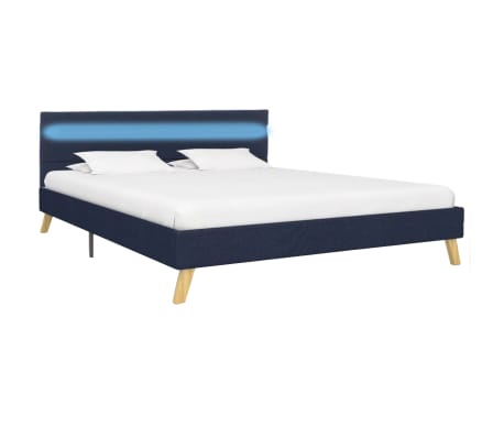 vidaXL Okvir za krevet od tkanine s LED svjetlom plavi 120 x 200 cm