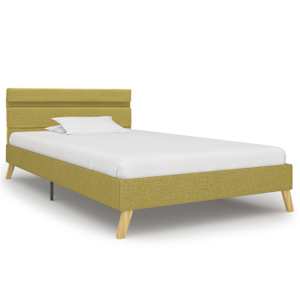 vidaXL Lovos rėmas su LED, žalios spalvos, 100x200 cm, audinys