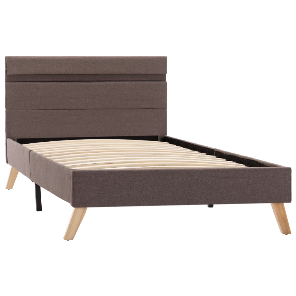 

vidaXL Bedframe met LED stof taupe 90x200 cm