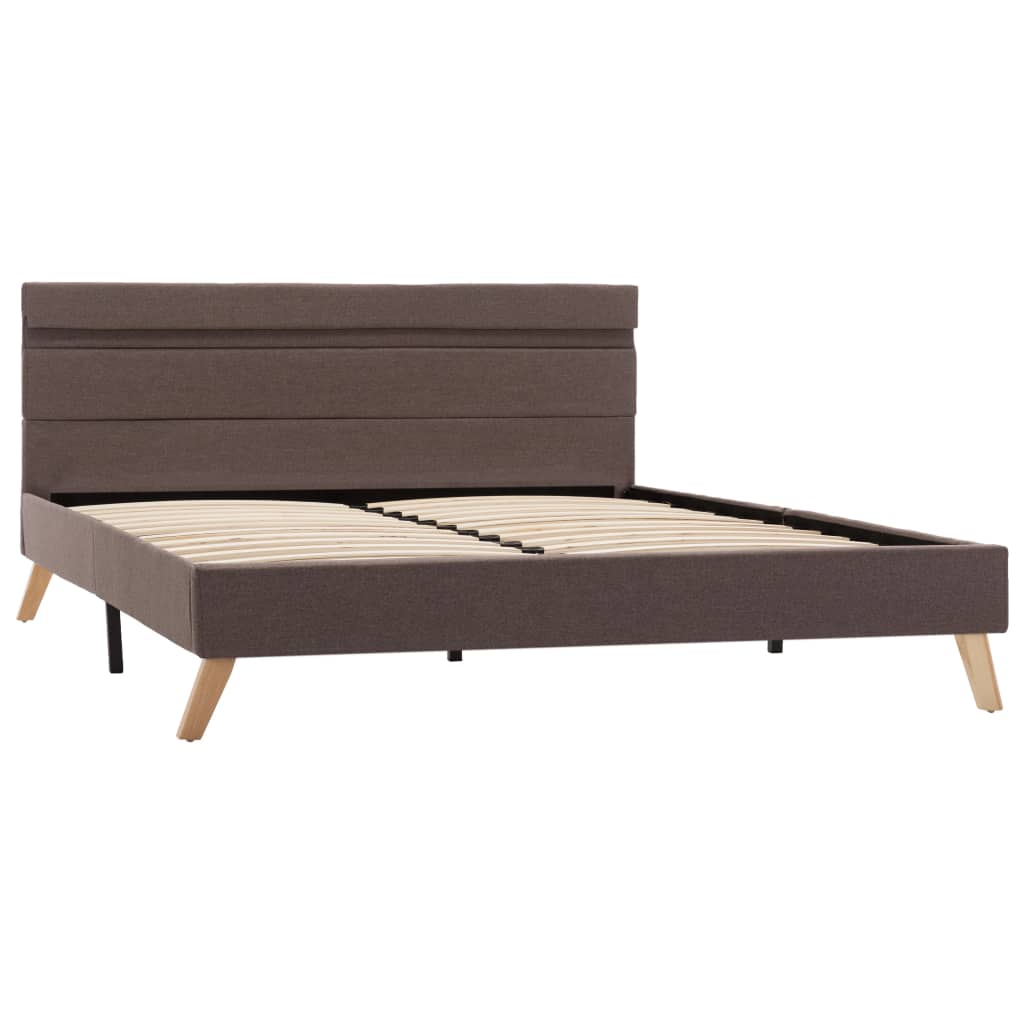 

vidaXL Bedframe met LED stof taupe 120x200 cm