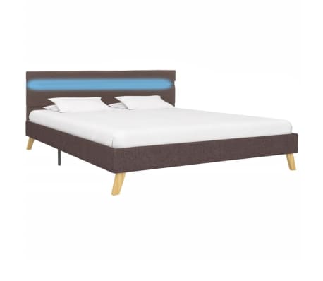 vidaXL Bedframe met LED stof taupe 120x200 cm