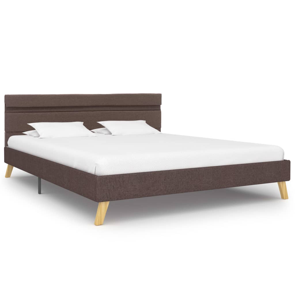 

vidaXL Bedframe met LED stof taupe 160x200 cm