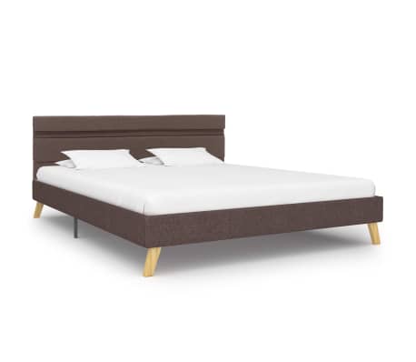 vidaXL sengestel med LED 160x200 cm stof gråbrun