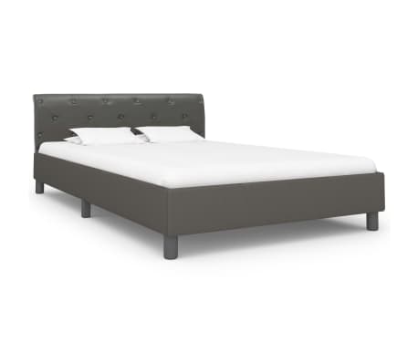 vidaXL Estrutura de cama 120x200 cm couro artificial cinzento