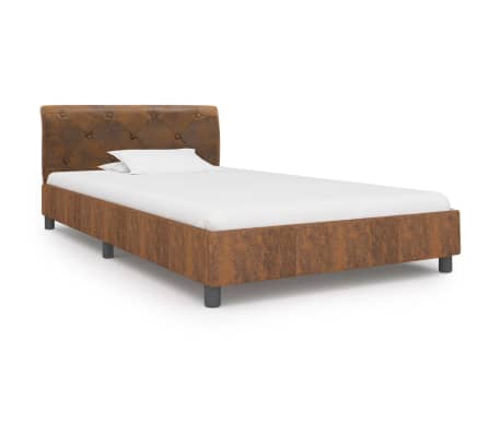 vidaXL Bedframe kunstsuède bruin 90x200 cm