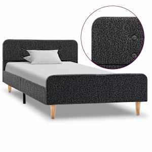 Posteljni okvir temno sivo platno 90x200 cm