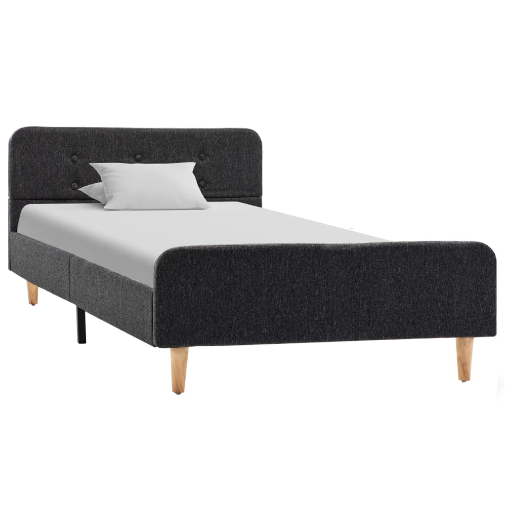 vidaXL Bedframe jute donkergrijs 100x200 cm afbeelding