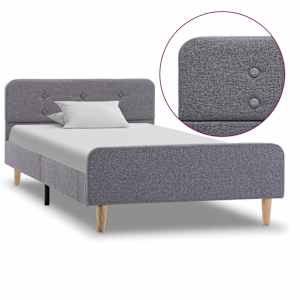 Posteljni okvir svetlo sivo blago 90x200 cm