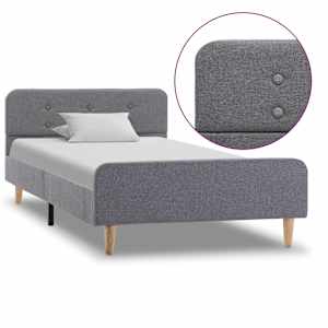 Posteljni okvir svetlo sivo blago 100x200 cm