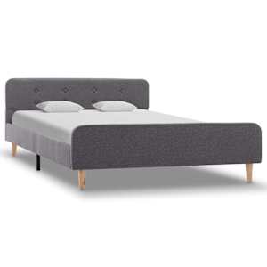 vidaXL Cadre de lit Gris clair Tissu 120 x 200 cm