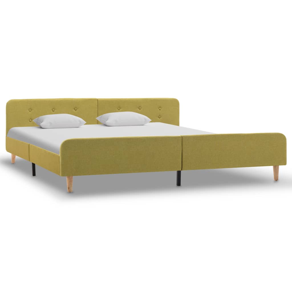 vidaXL Estrutura de cama 180x200 cm tecido verde