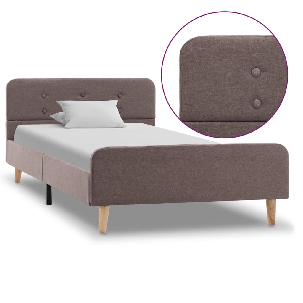 vidaXL Πλαίσιο Κρεβατιού Χρώμα Taupe 90 x 200 εκ. Υφασμάτινο